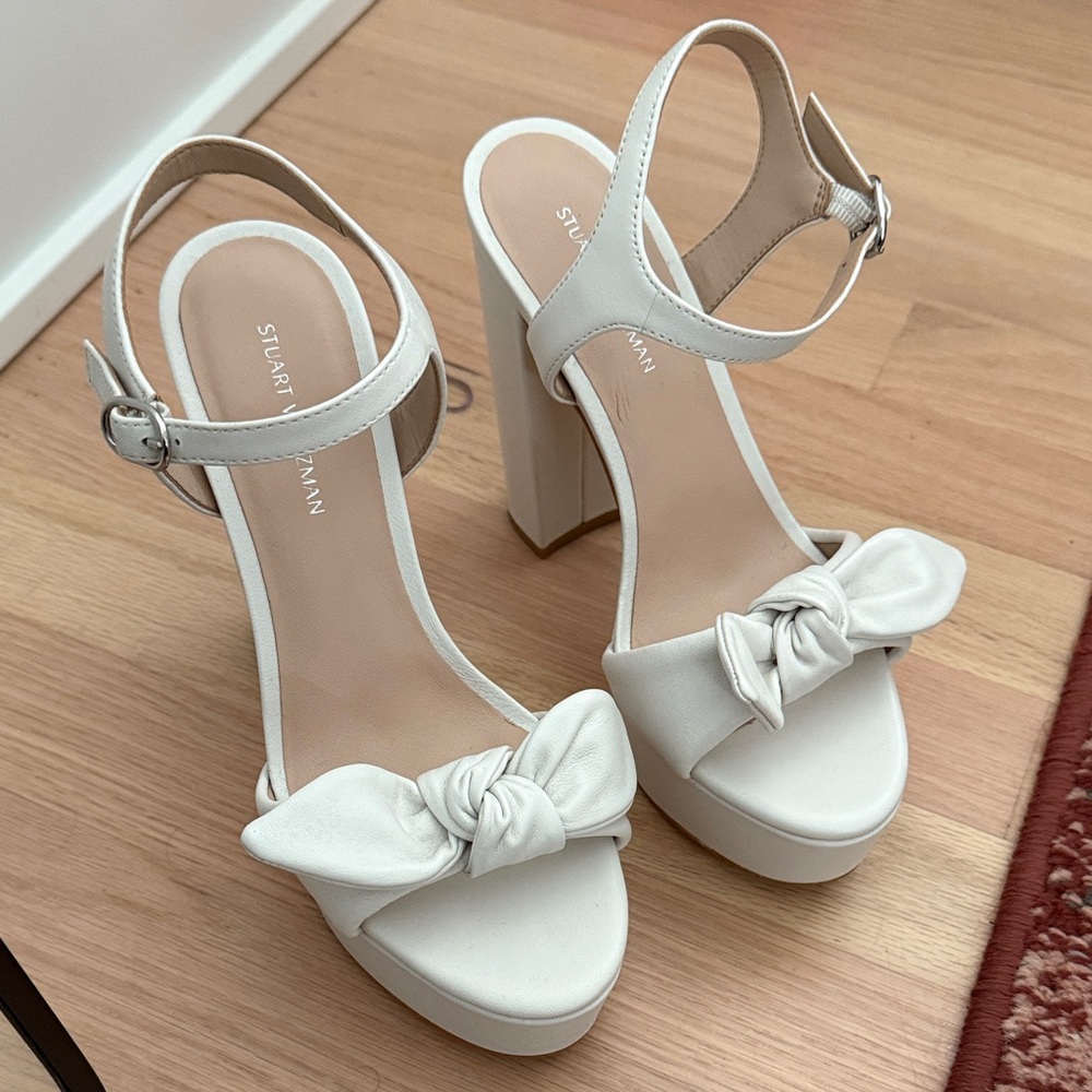 Stuart Weitzman Cream Bow Heels